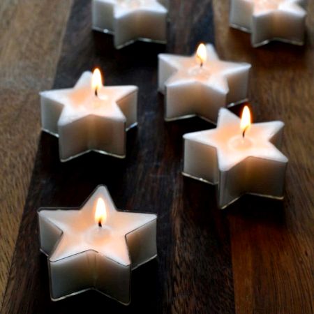 Handmade Unscented Star Clear Soy Wax Tealights 25 Pieces